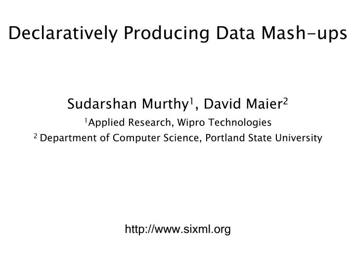 declaratively producing data mash ups