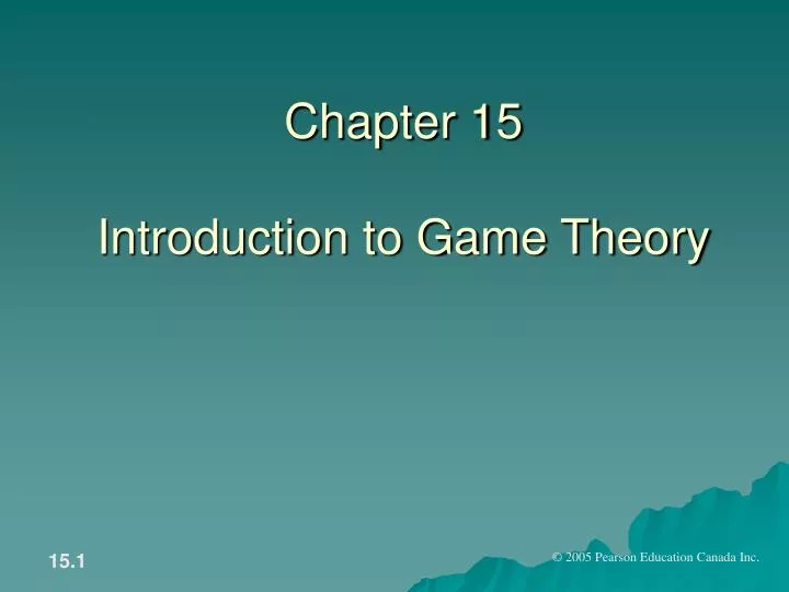 chapter 15 introduction to game theory