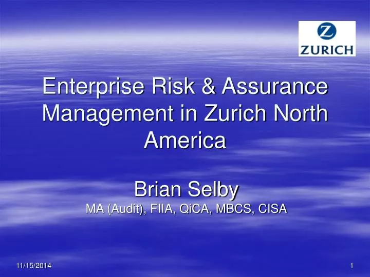 enterprise risk assurance management in zurich north america