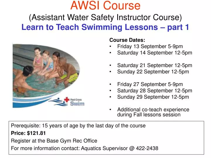 awsi course assistant water safety instructor course learn to teach swimming lessons part 1