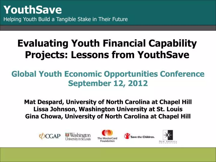 evaluating youth financial capability projects lessons from youthsave