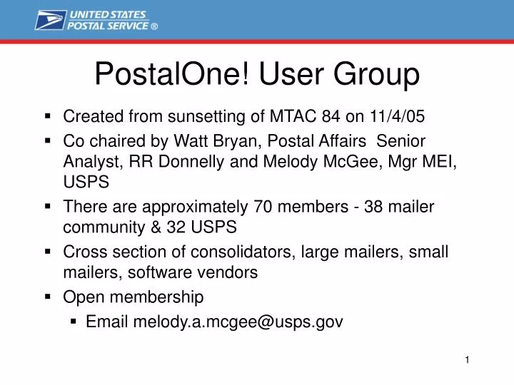 postalone user group