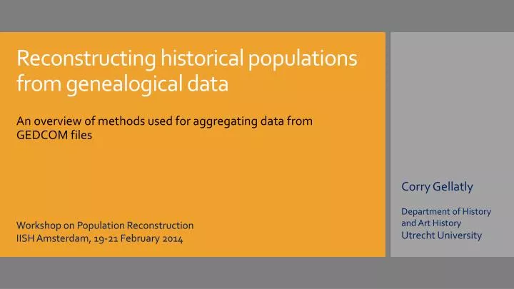 reconstructing historical populations from genealogical data