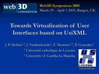 Towards Virtualization of User Interfaces based on UsiXML
