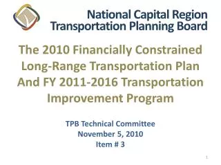 The 2010 Financially Constrained Long-Range Transportation Plan