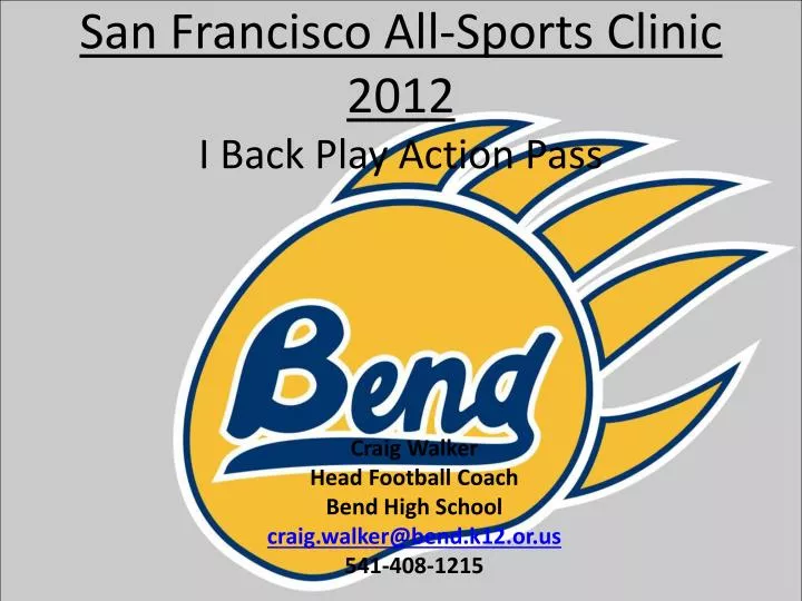 san francisco all sports clinic 2012 i back play action pass