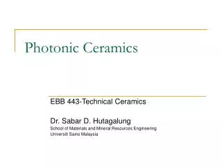 Photonic Ceramics