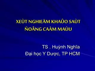 xe t nghie m kha o sa t o ng ca m ma u