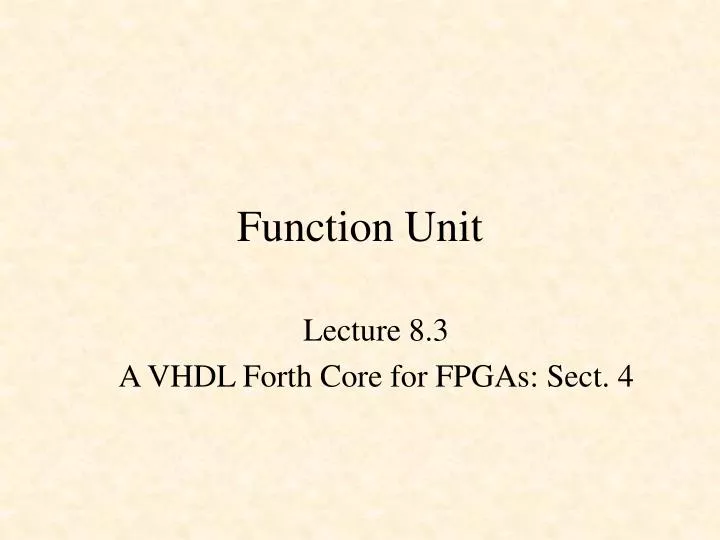 function unit