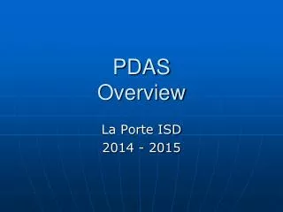 PDAS Overview