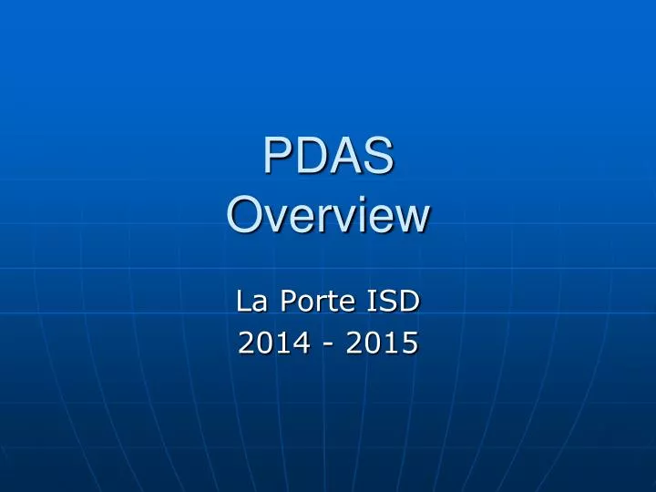 pdas overview