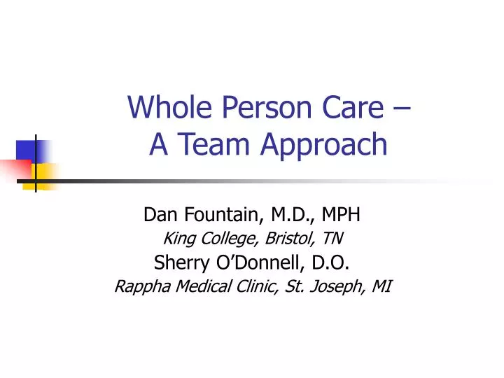 whole person care a team approach
