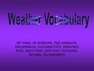 Weather Vocabulary