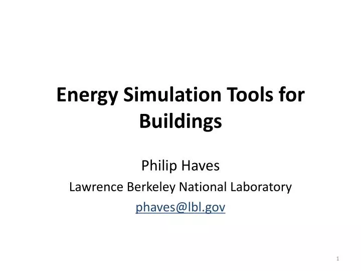 energy simulation tools for buildings