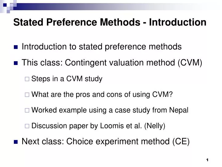 stated preference methods introduction