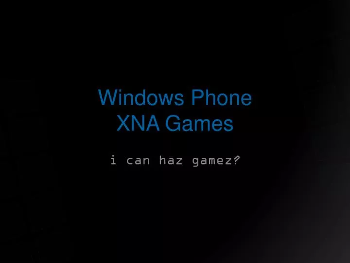windows phone xna games