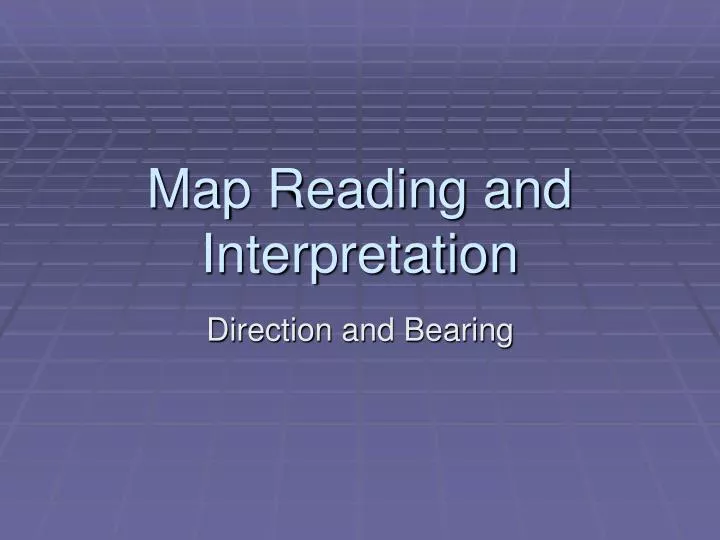 map reading and interpretation