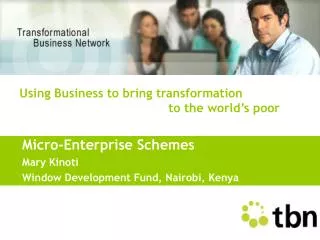 Micro-Enterprise Schemes Mary Kinoti Window Development Fund, Nairobi, Kenya
