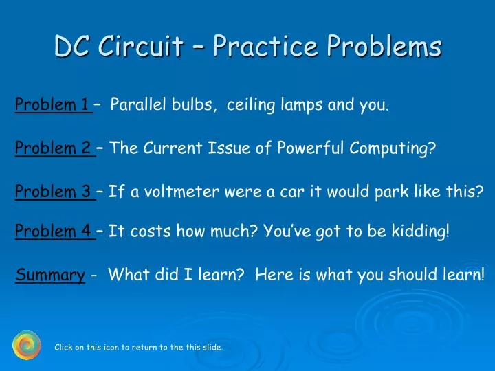 dc circuit practice problems
