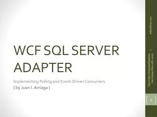 WCF SQL SERVER ADAPTER