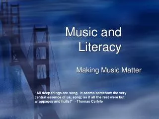 Music and Literacy