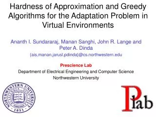 Hardness of Approximation and Greedy Algorithms for the Adaptation Problem in Virtual Environments