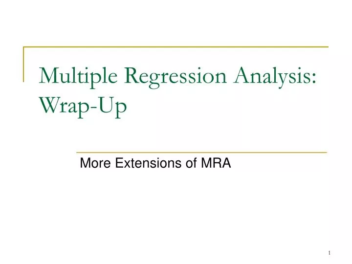 multiple regression analysis wrap up
