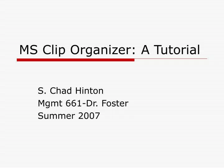 ms clip organizer a tutorial