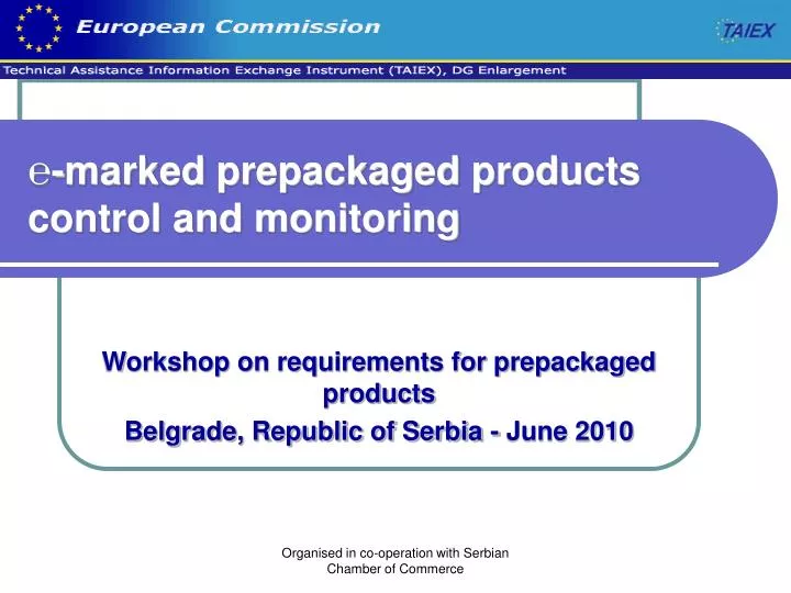 marked prepackaged products control and monitoring