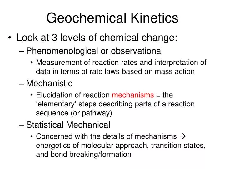 geochemical kinetics