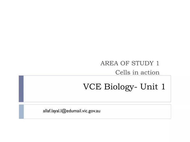 vce biology unit 1
