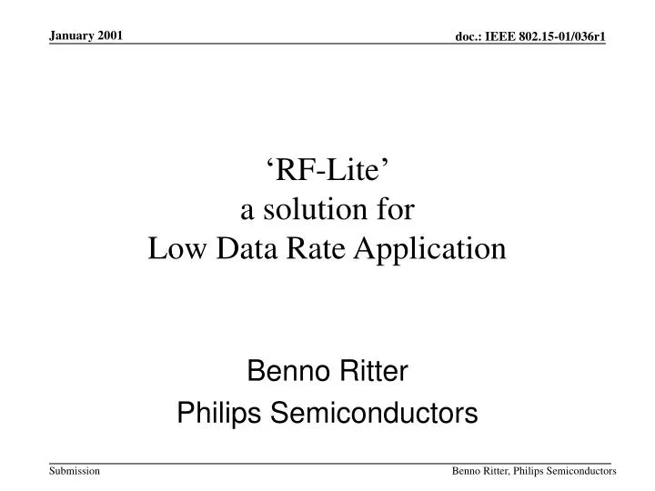 rf lite a solution for low data rate application