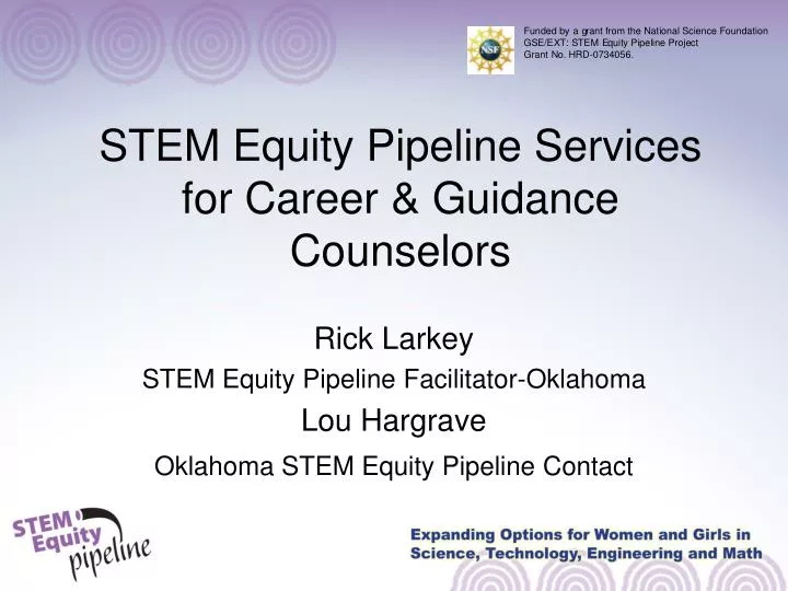 stem equity pipeline services for career guidance counselors