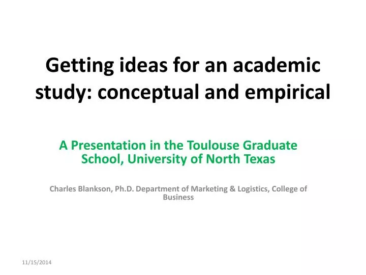 getting ideas for an academic study conceptual and empirical
