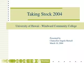 Taking Stock 2004