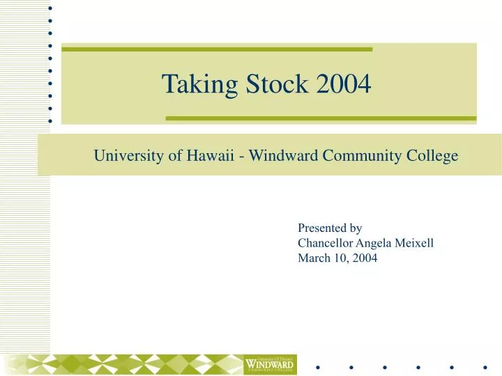 taking stock 2004