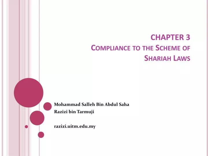 chapter 3 compliance to the scheme of shariah laws