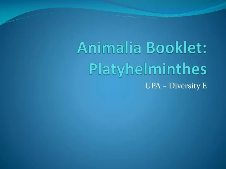animalia booklet platyhelminthes