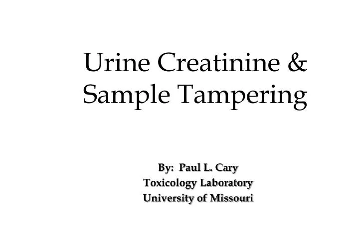 urine creatinine sample tampering