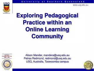 Exploring Pedagogical Practice within an Online Learning Community