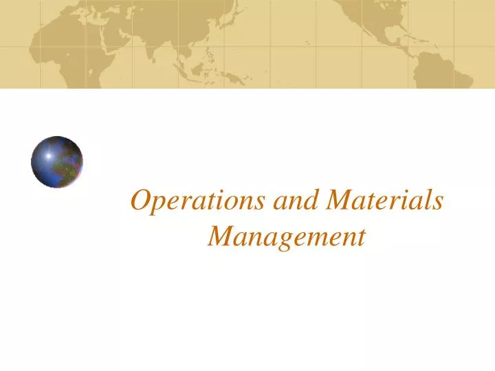 operations and materials management