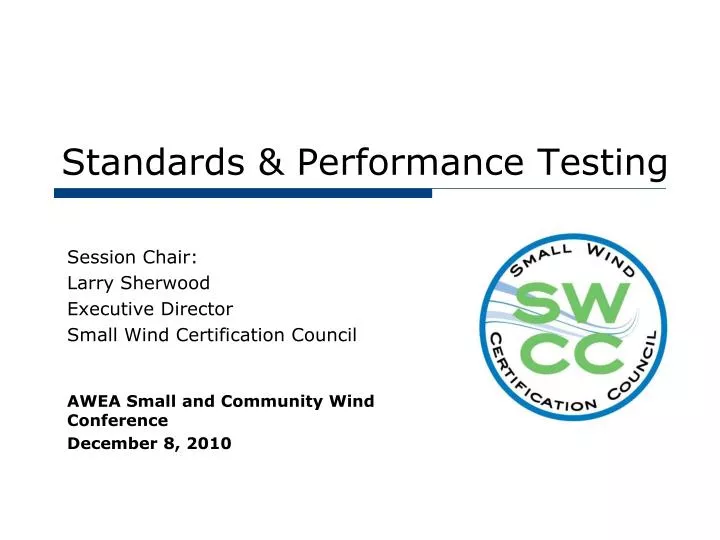 standards performance testing