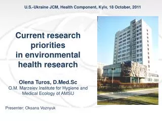 U.S.-Ukraine JCM, Health Component, Kyiv, 18 October, 2011