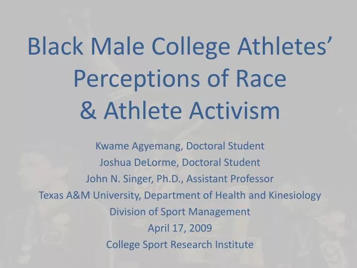 black male college athletes perceptions of race athlete activism