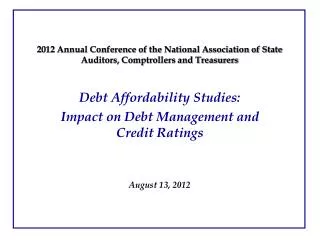 2012 Annual Conference of the National Association of State Auditors, Comptrollers and Treasurers
