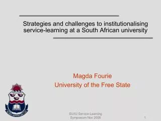 Strategies and challenges to institutionalising service-learning at a South African university