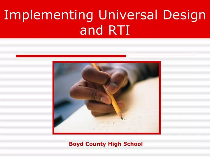 implementing universal design and rti