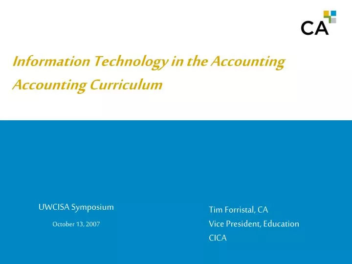 information technology in the accounting curriculum