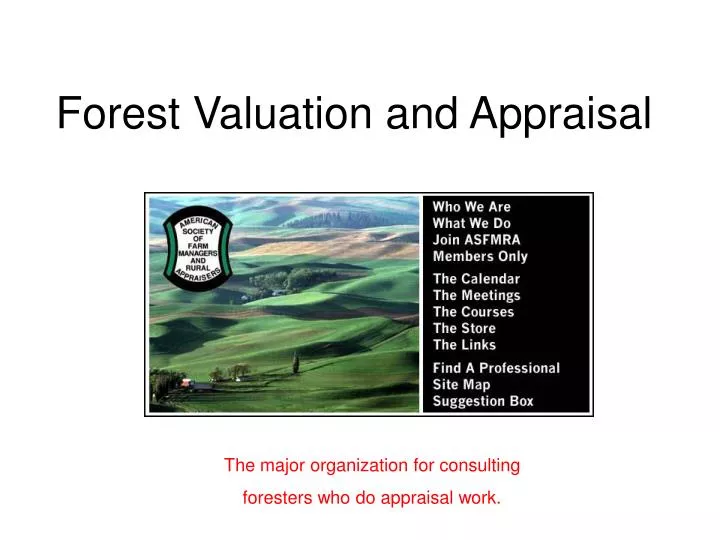 forest valuation and appraisal
