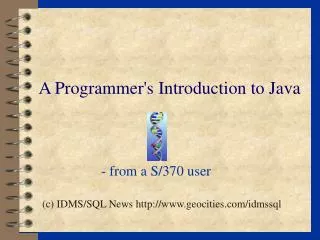A Programmer's Introduction to Java
